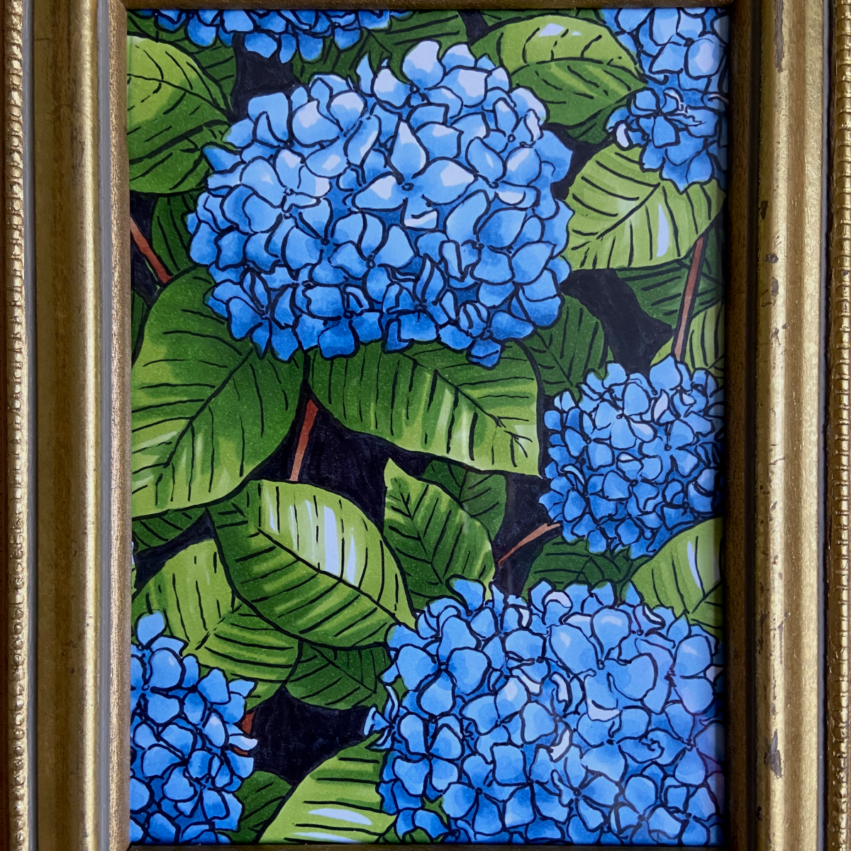 Blue hydrangeas